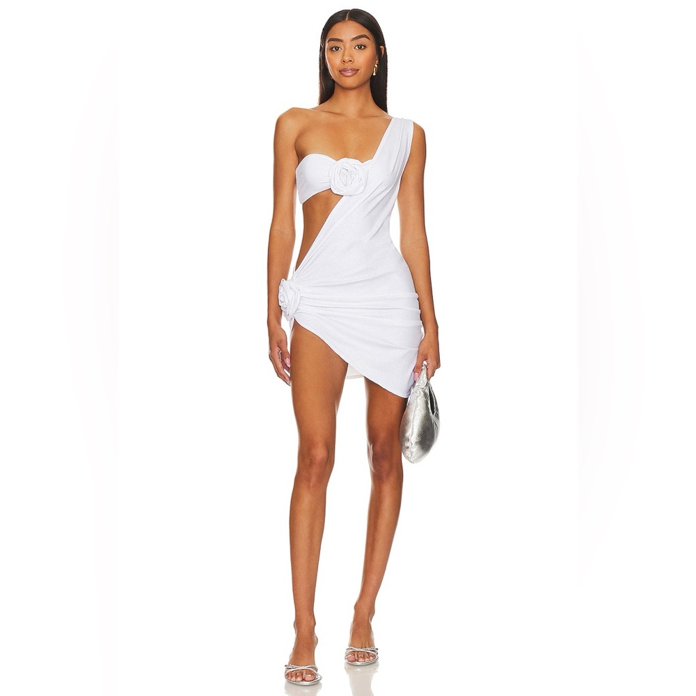 Bahia Maria Oriana One Shoulder Mini Dress in White